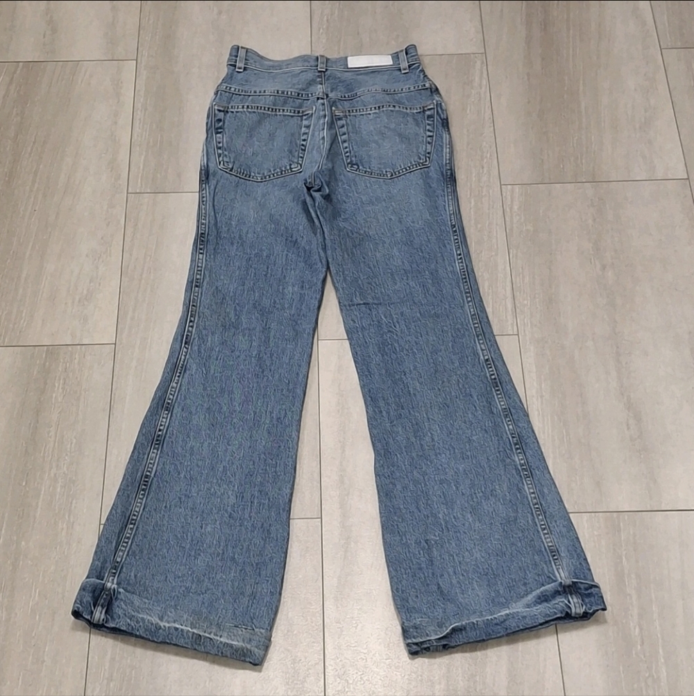 RE/DONE Womens 70s Low Rise Flared Jeans Denim Medium Stone Blue Size 26